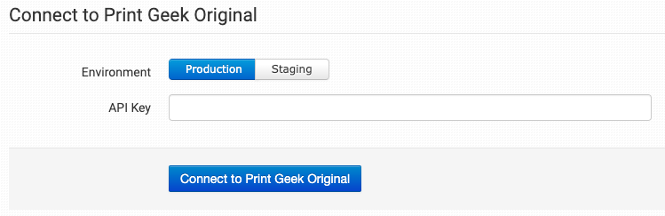 Print Geek Original connection settings